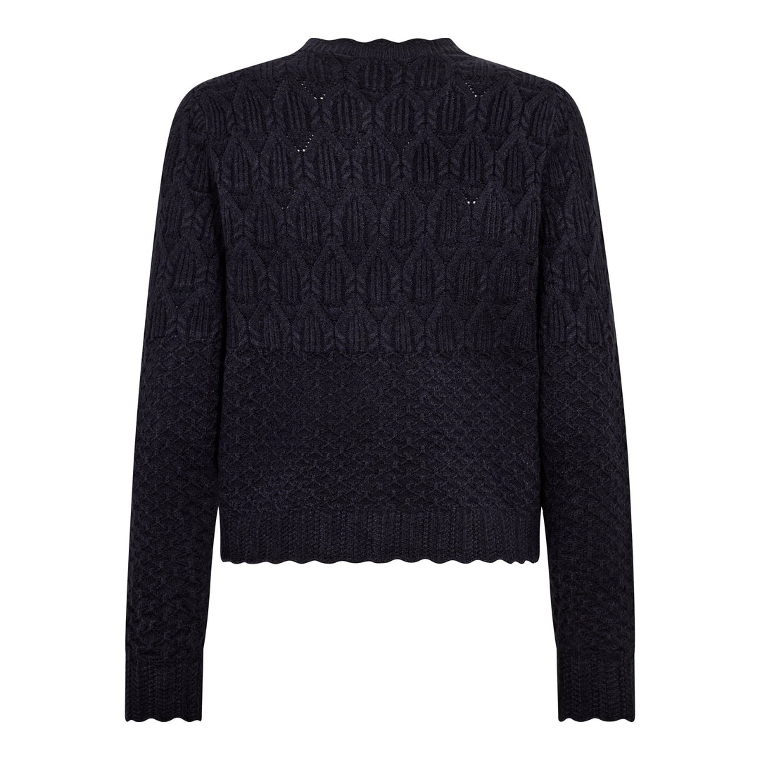 Co´Couture - 32130 Rowcc Pointelle Cardigan 500192 - 40007 - Navy Cardigans 