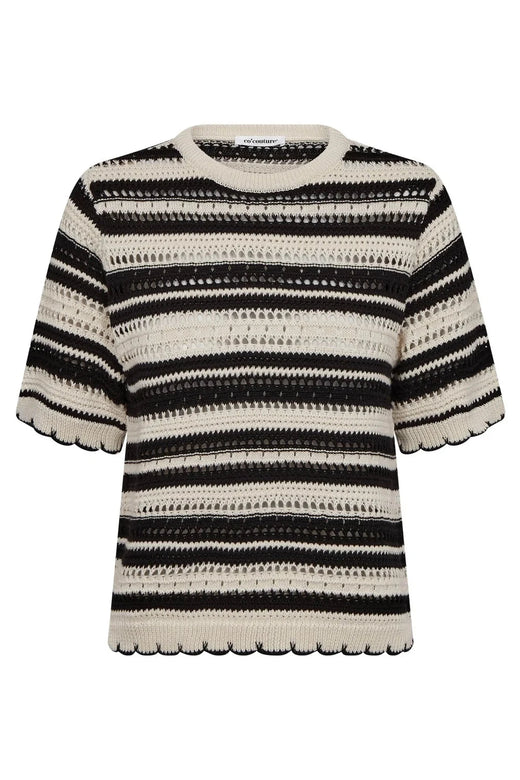 Co´Couture - 42018 Odettecc Stripe Ss O-Knit 504071 - 00005 - Green 