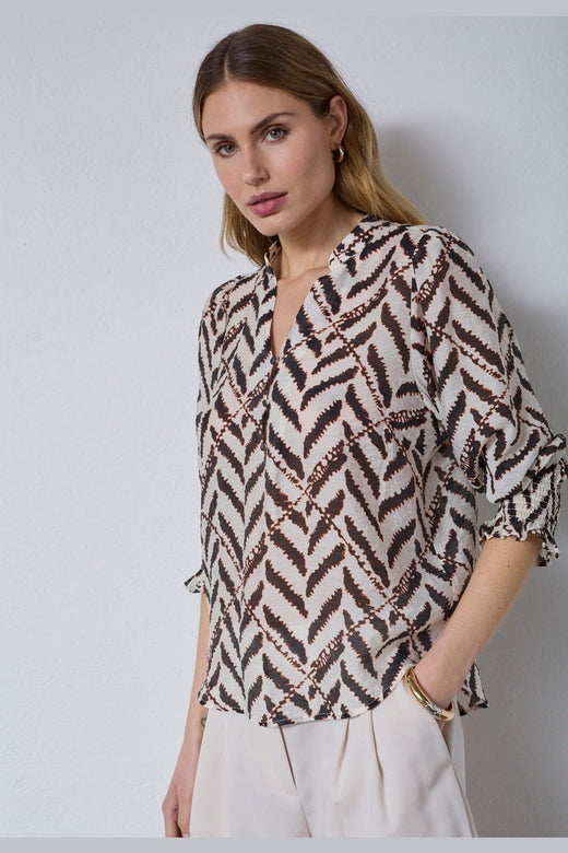 Co´Couture - 45158 Memphiscc Ss V-Blouse 503953 - 00009 - Off White