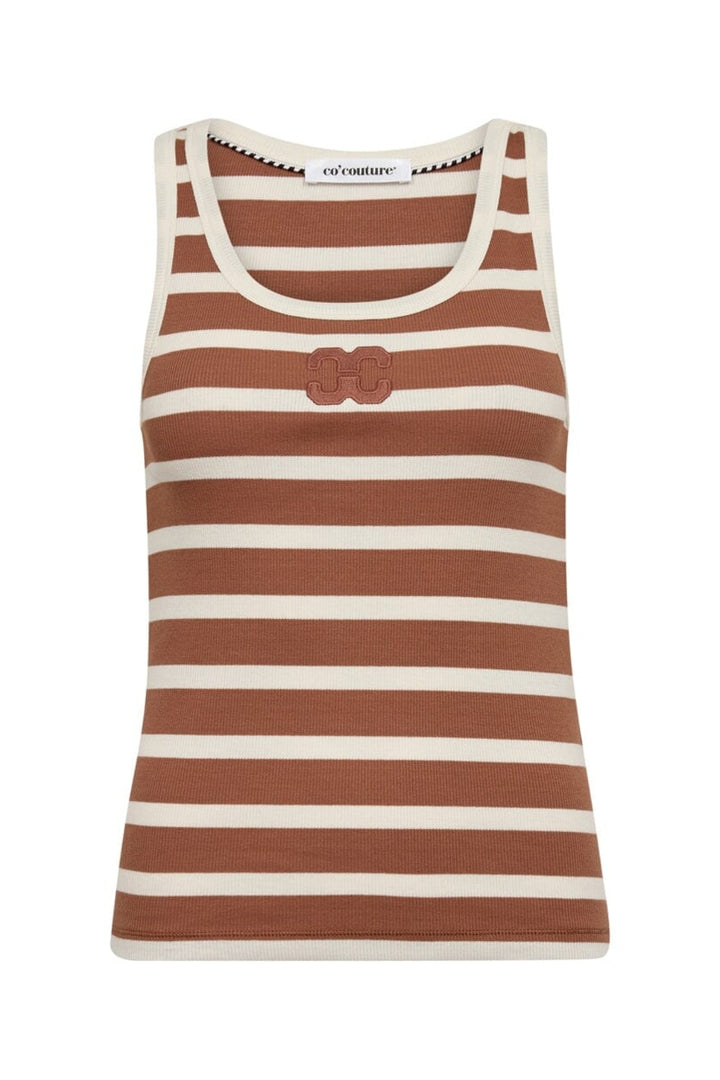 Co´Couture - Grannycc Rib Emb. Tank Top 33207 - 1135 - Offwhite/Suntan