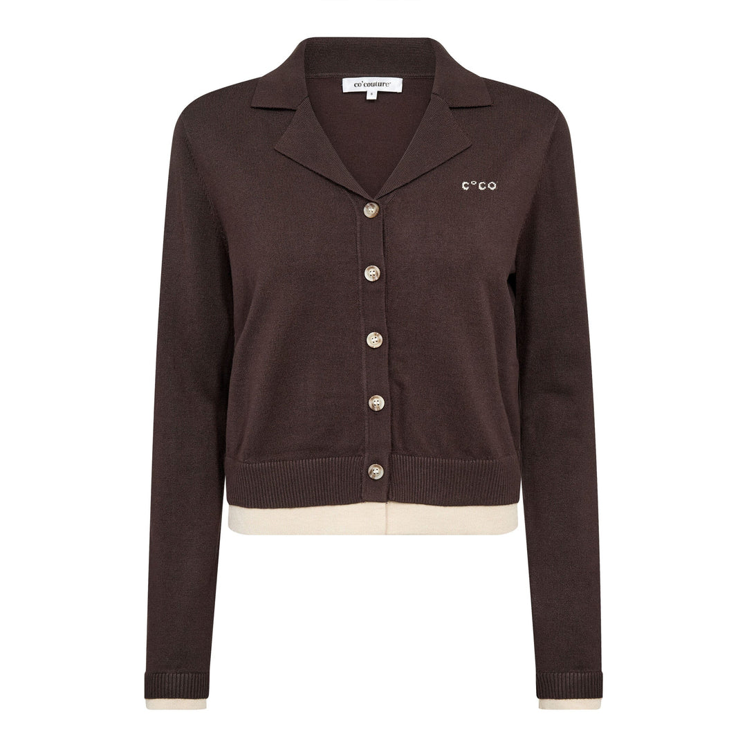Co´Couture - Luecc Ls Cardigan 500215 - 20003 - Dark Brown Cardigans 