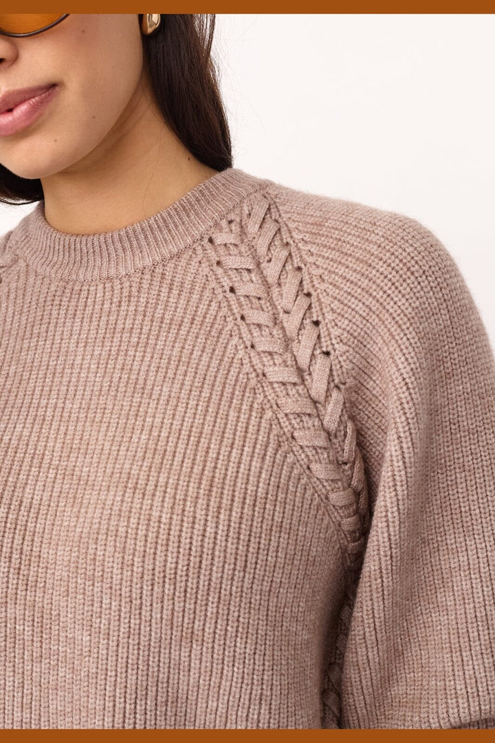 Co´Couture - Rowcc Braid String Knit 500081 - 20014 - Mink