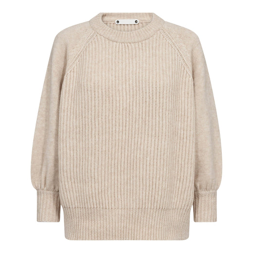 Co´Couture - Rowcc Puff Ss Rib Knit 500124 - 10003 - Creme Toppe 