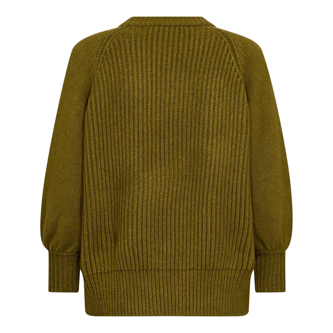 Co´Couture - Rowcc Puff Ss Rib Knit 500124 - 60007 - Fern Green Toppe 