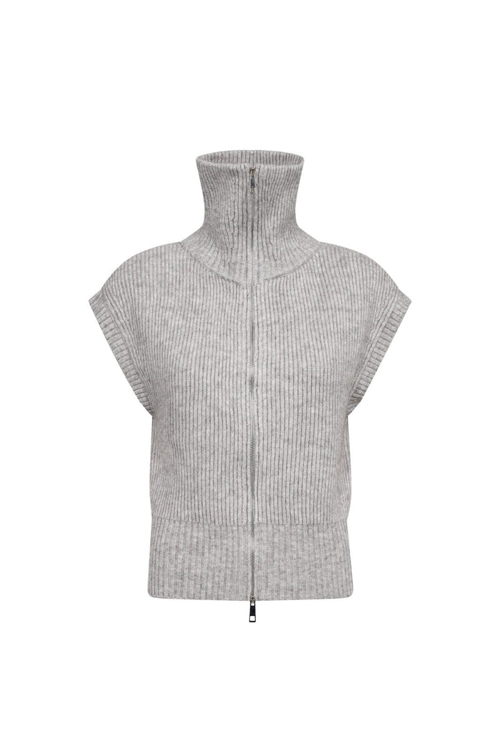 Co´Couture - Rowcc Zip Knit Vest 500028 - 65006 - Grey Melange