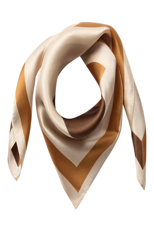 Co´Couture - Shilacc Silk Block Scarf 500249 - 20002 - Brown Tørklæder 