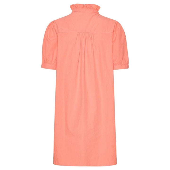 Continue - Ariana Poplin Dress Ss - Coral Kjoler 
