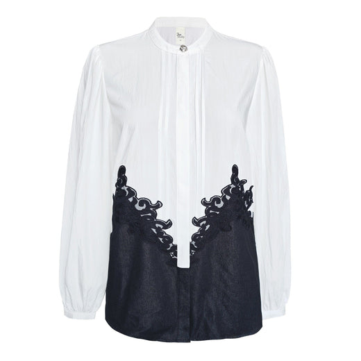 Dear Molly - Block Shirt - White With Black Skjorter 