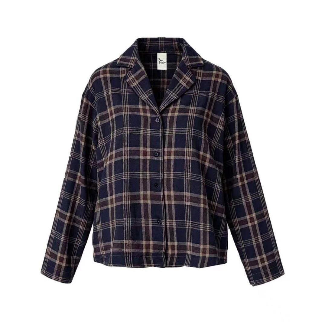 Dear Molly - Check Shirt  Ch145042g  - Brown Blue Checker