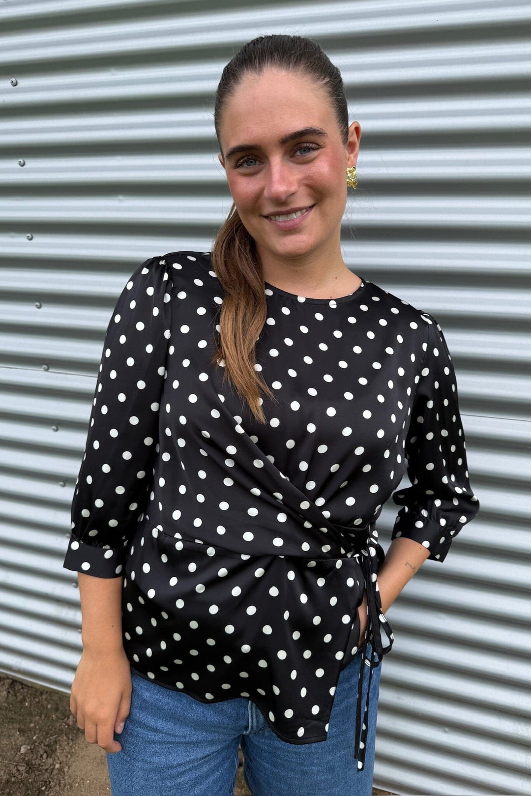 Dear Molly - Dot Top 155563C - Black W.white Dots Toppe 