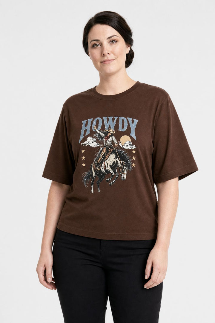 Dear Molly - Howdy T-Shirt Ch170408b - Chokoladebrun - S