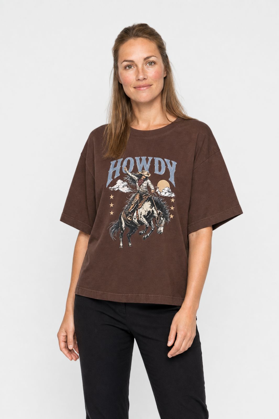 Dear Molly - Howdy T-Shirt  Ch170408b  - Chokoladebrun - XS