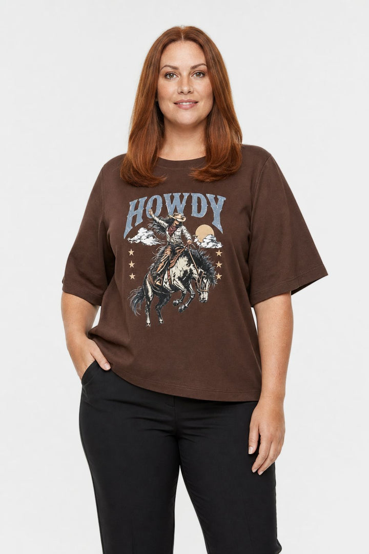 Dear Molly - Howdy T-Shirt  Ch170408b  - Chokoladebrun - L