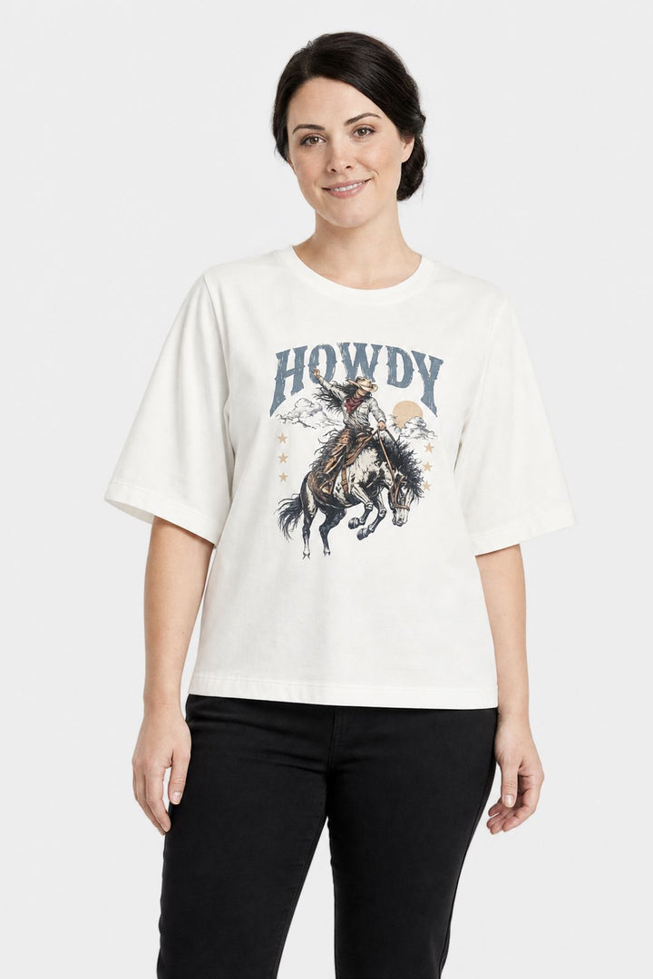 Dear Molly - Howdy T-Shirt Ch170408b - Hvid - S