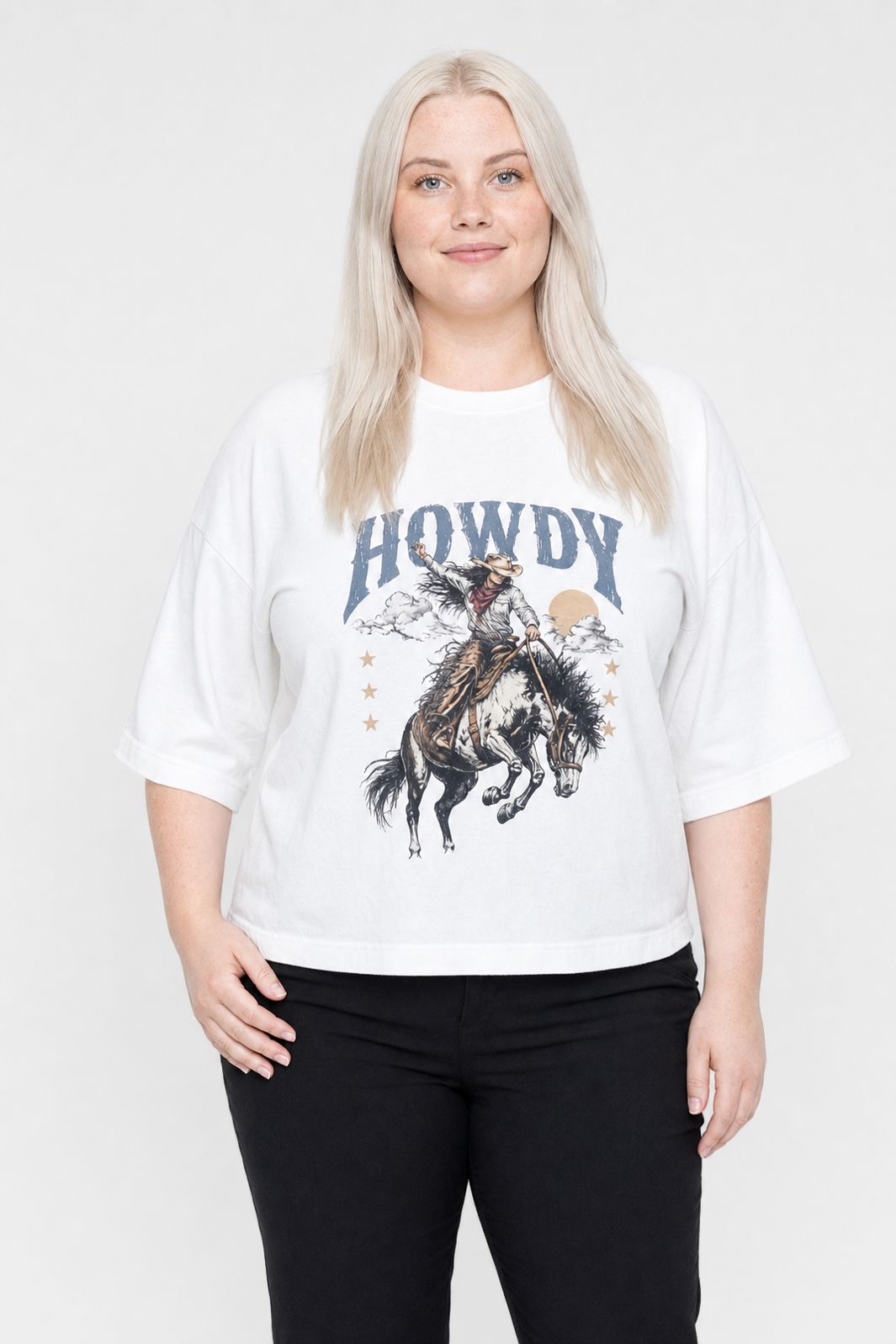 Dear Molly - Howdy T-shirt Ch170408b - Hvid - XL