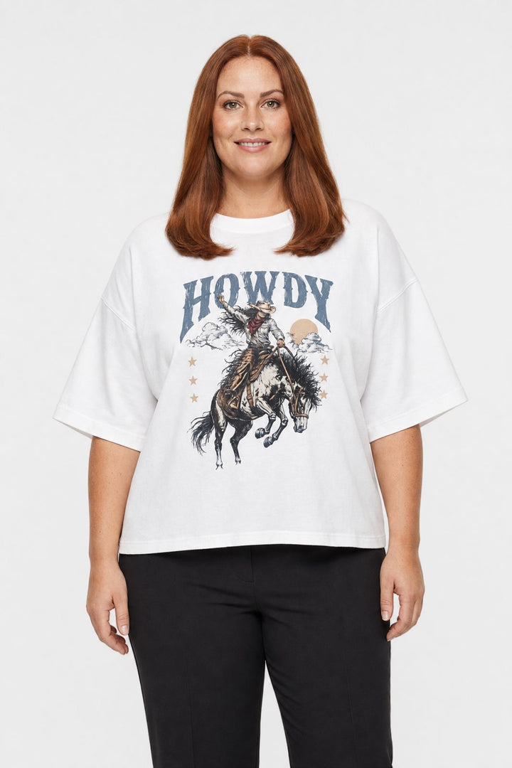 Dear Molly - Howdy T-shirt Ch170408b - Hvid - L
