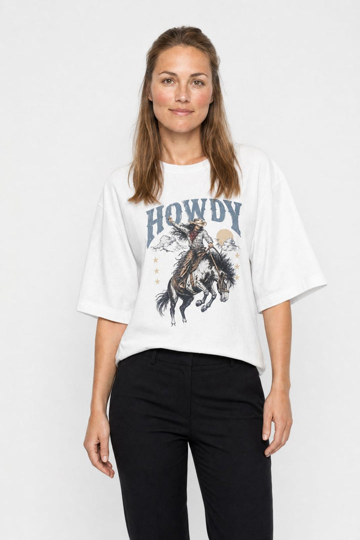 Dear Molly - Howdy T-shirt Ch170408b - Hvid - XS
