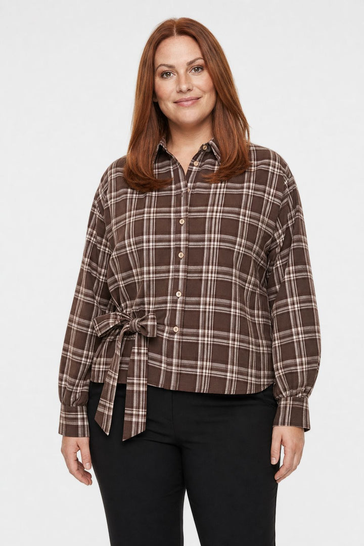 Dear Molly - Quilt Twist skjorte Ch171499b - Brune tern - L