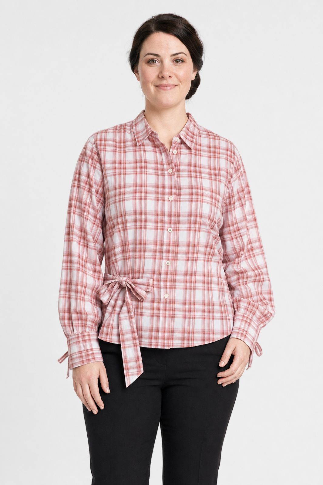 Dear Molly - Quilt Twist Skjorte Ch171499b - Pink Check - S