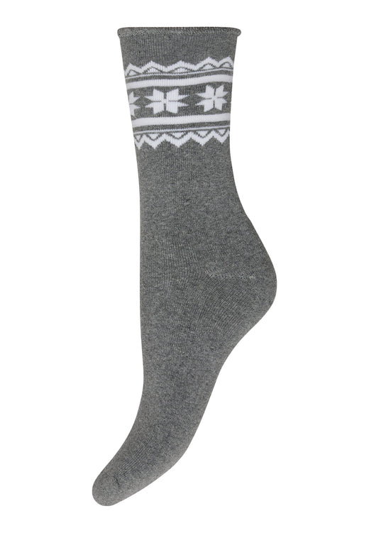 Decoy - Cosy X-Mas Socks 21510-75 - 1130 - Lys Grå Melange Strømper 