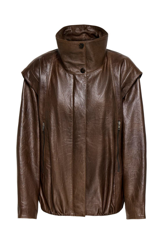 Only - Onlmolly Real Leather Jacket - 5275666 Toffee Washed