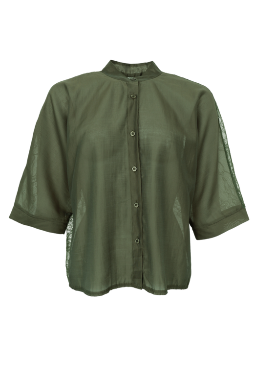 Black Colour - Bccarla Lace Shirt 41216 - Army