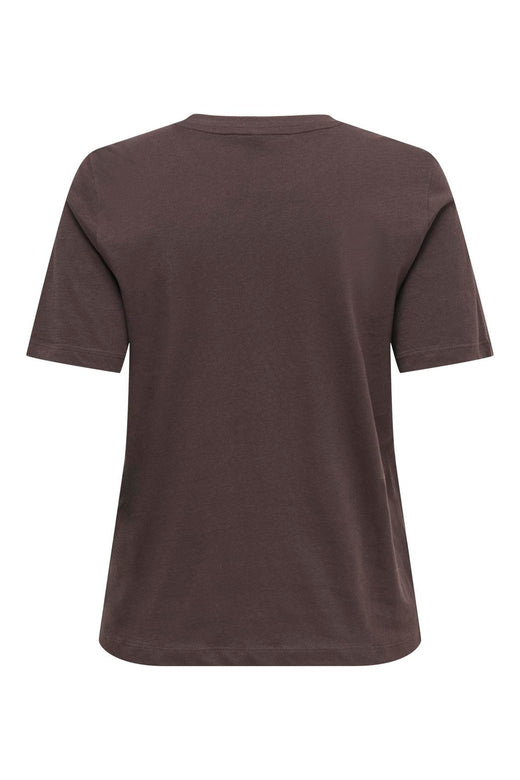 Only - Onlhappy S/S Emb Top - 5204457 Coffee Bean Chambray Heart