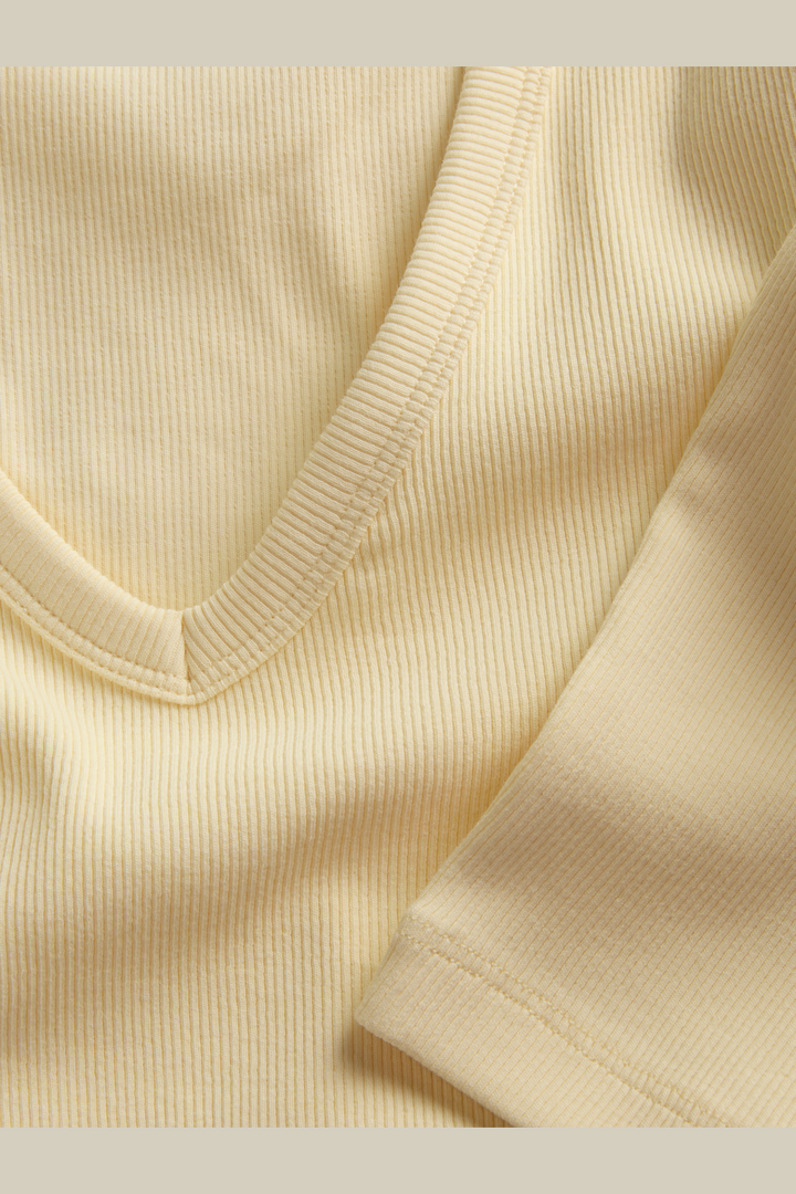 Jjxx - Jxfreya Str Ls V-Neck Top - 5144877 Pastel Yellow
