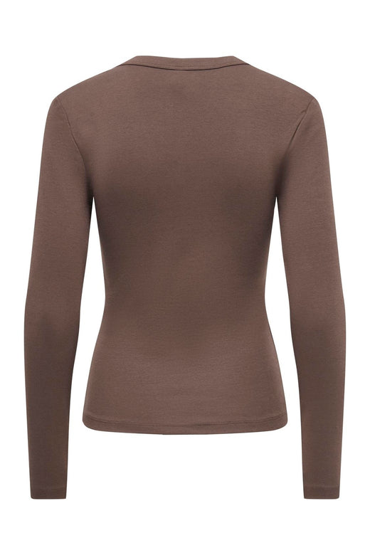 Only - Onlriley L/S V Neck Top - 5263437 Chocolate Martini
