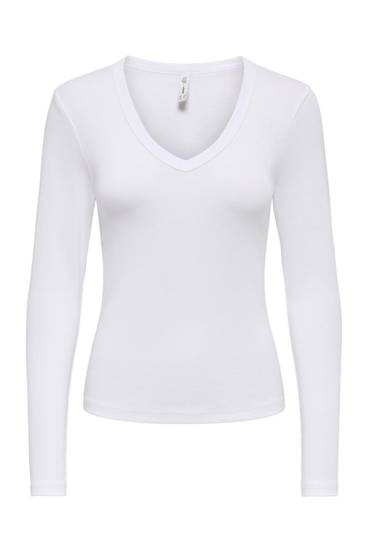 Only - Onlriley L/S V Neck Top - 5263442 Cloud Dancer
