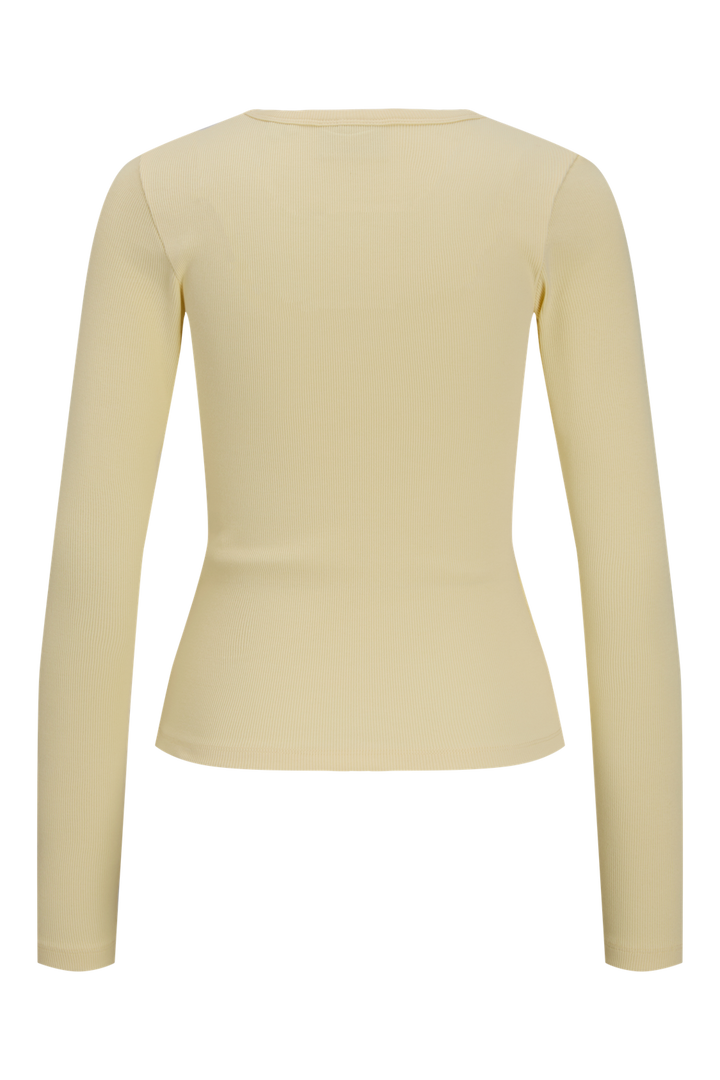 Jjxx - Jxfreya Str Ls V-Neck Top - 5144877 Pastel Yellow