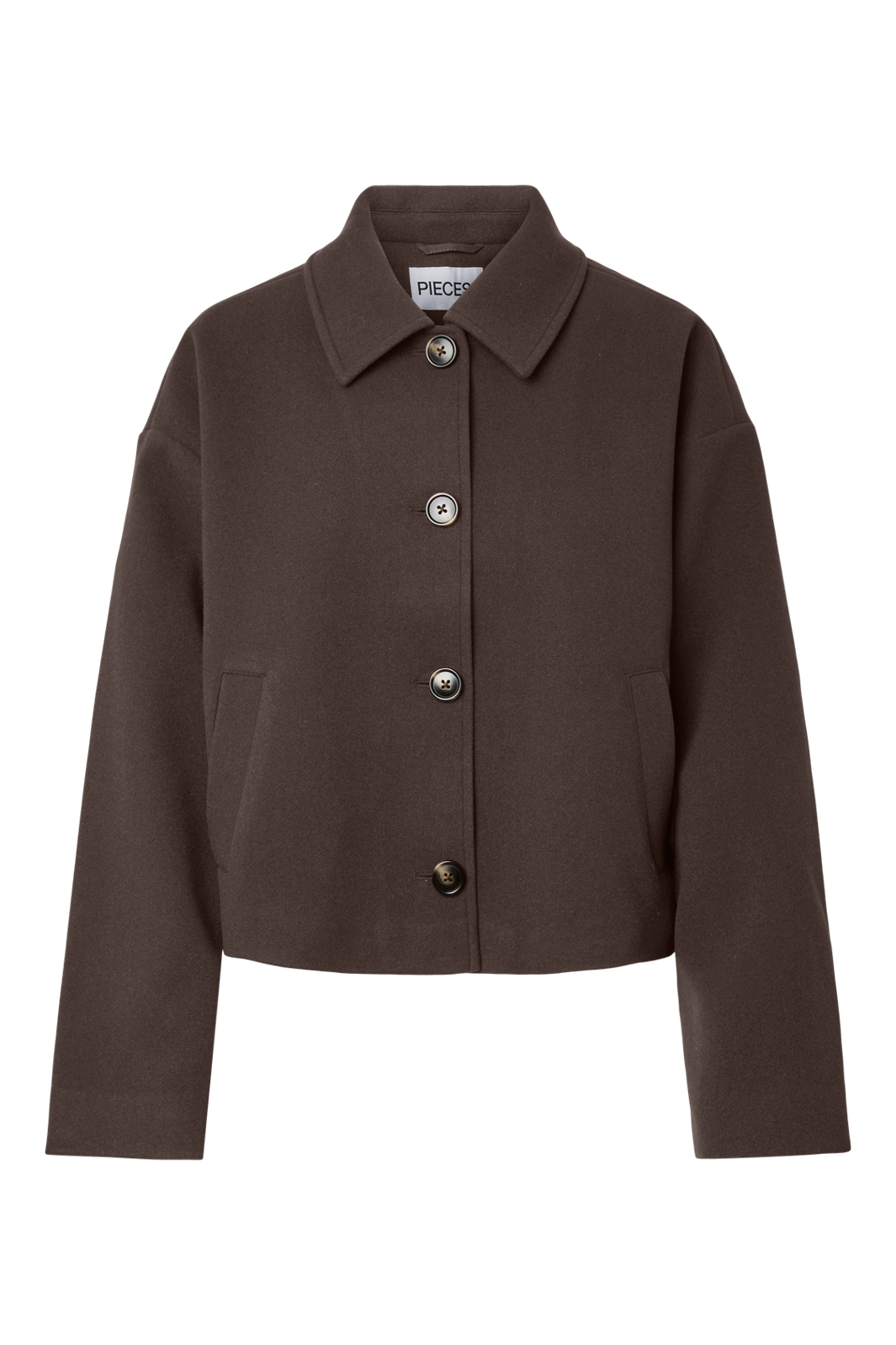 Pieces - Pcaya Short Coat - 5102307 Hot Fudge