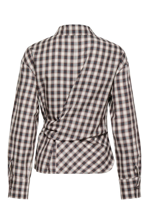 Only - Onlnola Ls Check Wrap Shirt - 5232776 Malt Ball White/Blue