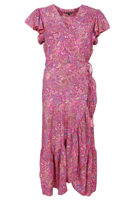 Black Colour - Bcluna Flared Wrap Dress 39151 - Pink Vibe