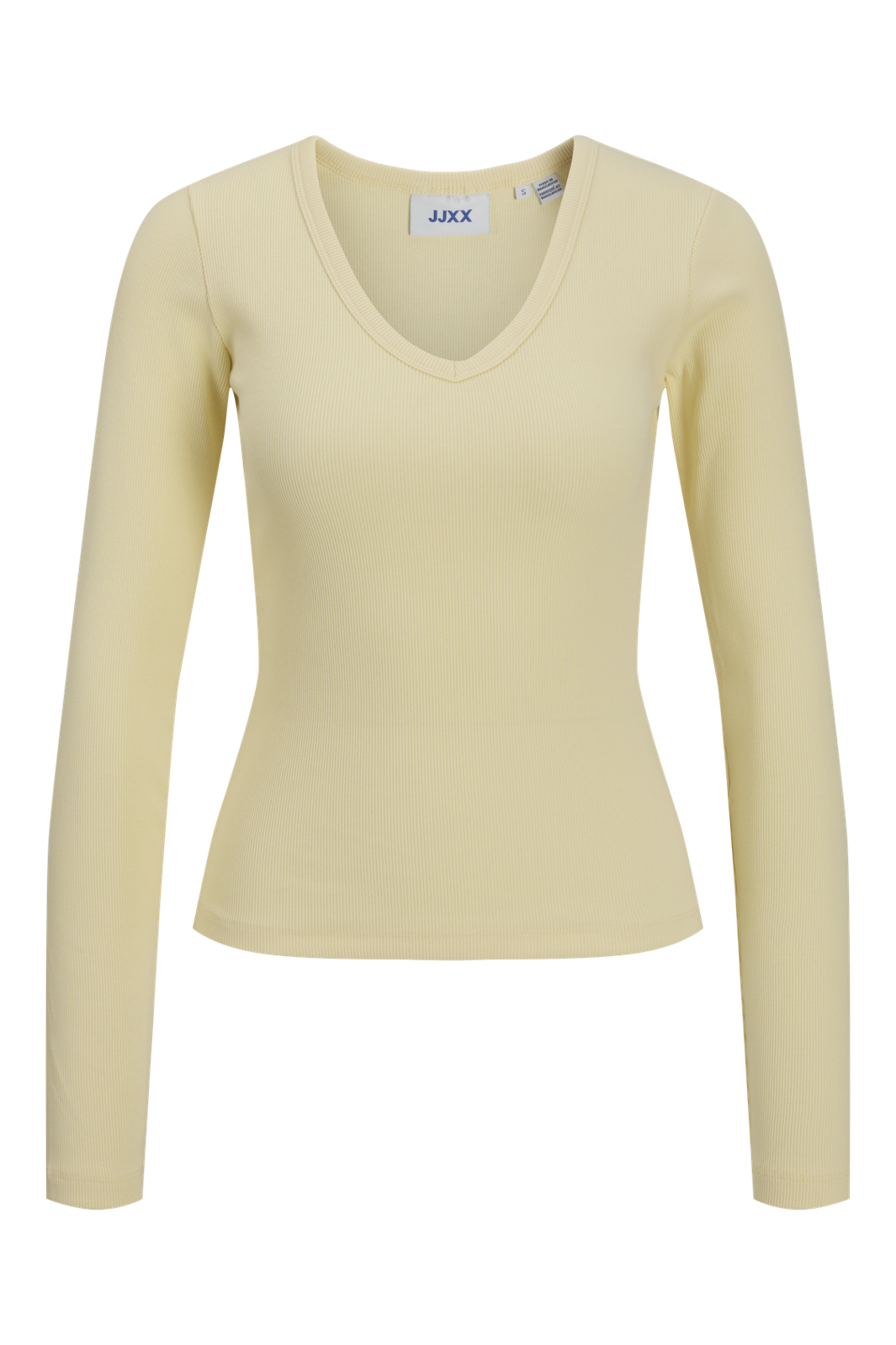 Jjxx - Jxfreya Str Ls V-Neck Top - 5144877 Pastel Yellow