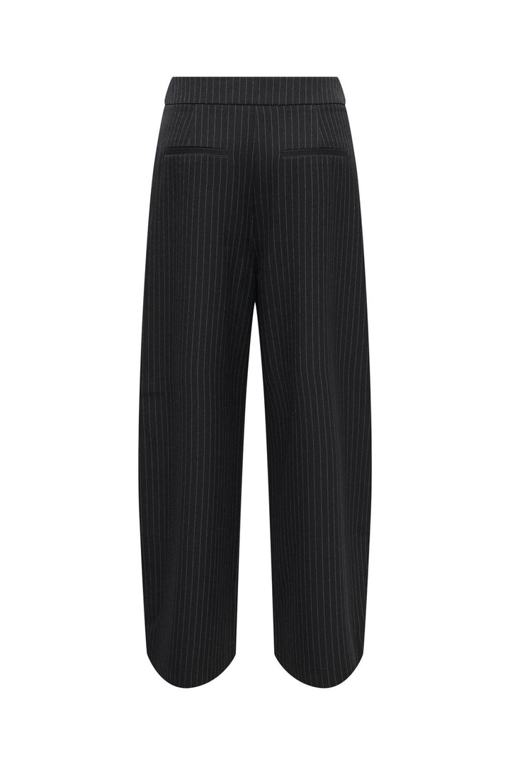 Only - Onlpinya Pleat Barrel Pant Tlr - 5205663 Black Cloud Dancer Pinstripes