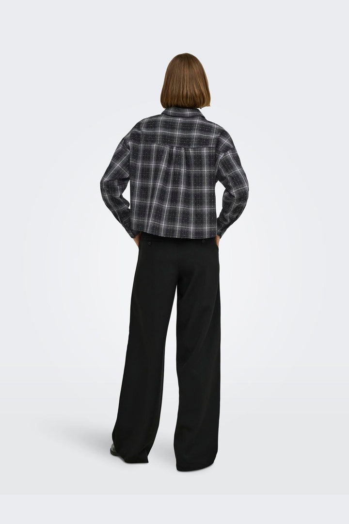 Only - Onlilston Ls Glitter Detail Shirt - 5116396 Black W. Embellishment