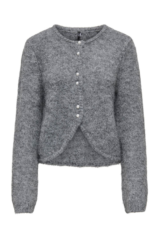 Only - Onlzaggie Ls Button Cardi Cc Knt - 5027936 Dark Grey Melange Pearl Button