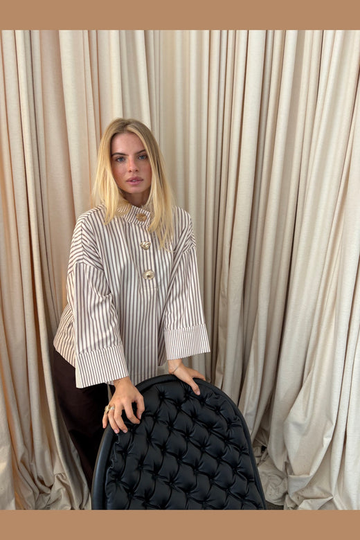 Continue - Klara Shirt 15324 - Brown Stripe