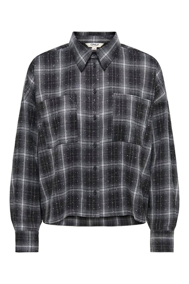 Only - Onlilston Ls Glitter Detail Shirt - 5116396 Black W. Embellishment