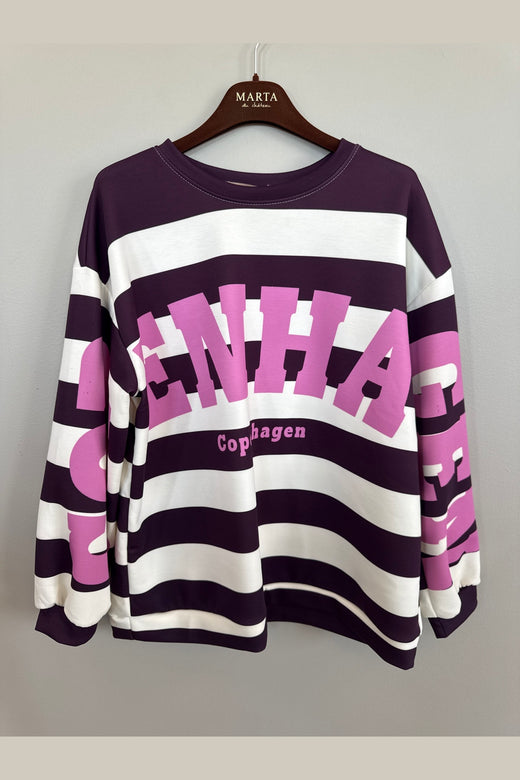 Marta Du Chateau - Mdcnerina Sweatshirt 22659S - Bordeaux/Pink