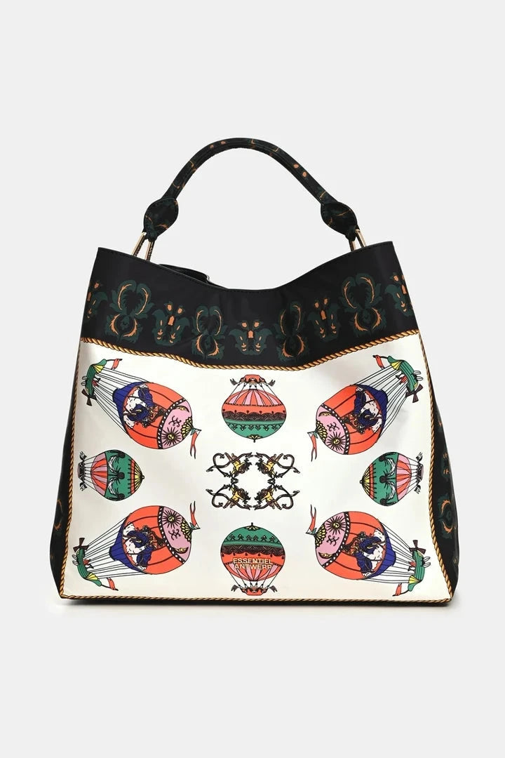 Essentiel Antwerp - Kalamity Printed Scarf Shopper - K1bl Combo1 Black Tasker 