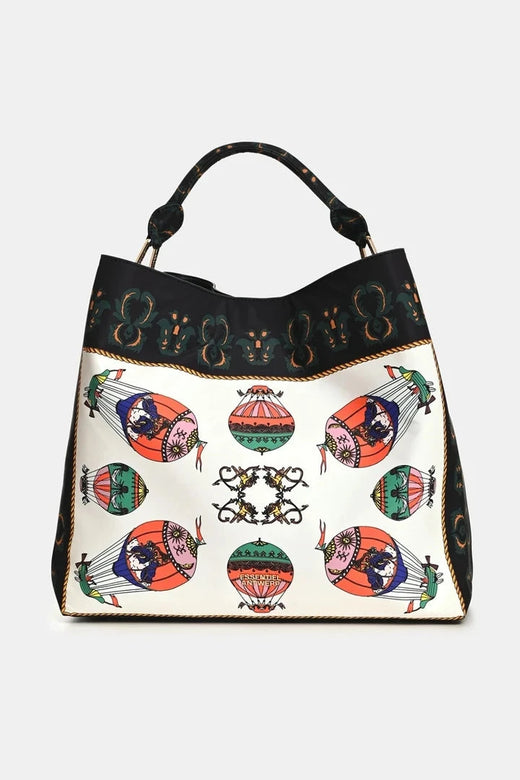 Essentiel Antwerp - Kalamity Printed Scarf Shopper - K1bl Combo1 Black Tasker 