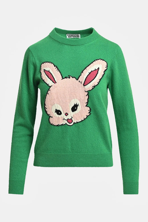 Essentiel Antwerp - Kapital Jacquard Rabbit Pull - K3kq Combo3 Kiwi Queen Bluser 