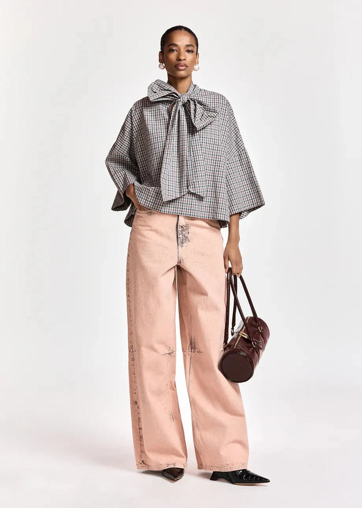 Essentiel Antwerp - Kefir Pussy Bow Tie Top - K1fs Combo1 Firestarter Bluser 