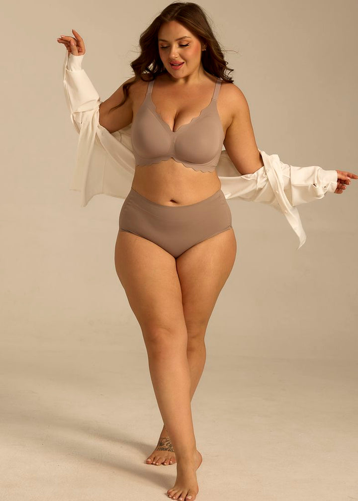 Femifemme - Softscallop Full Coverage BøJlefri Bh - Soft Mocha BH 