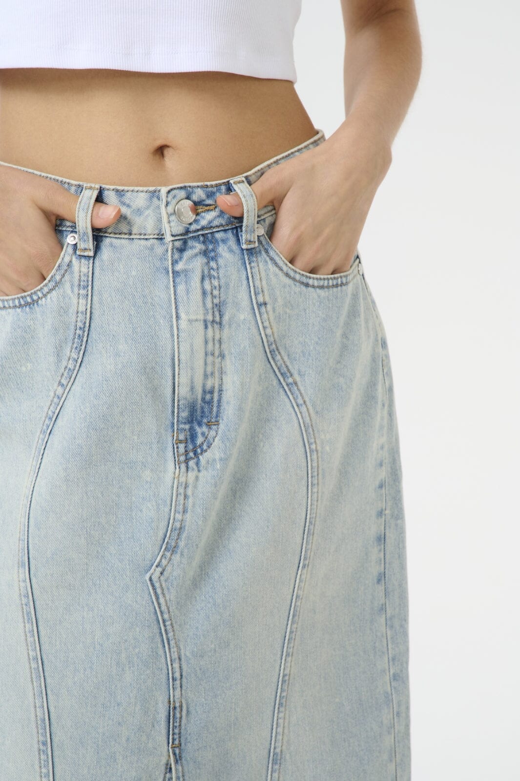 Gestuz - Gzasher Maxi Skirt 10910192 - 107575 - Mid Acid Wash
