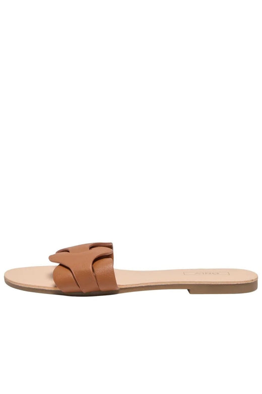 Only Shoes - Onlfeli-6 Leather Slip On Sandal - 4674179 Cognac