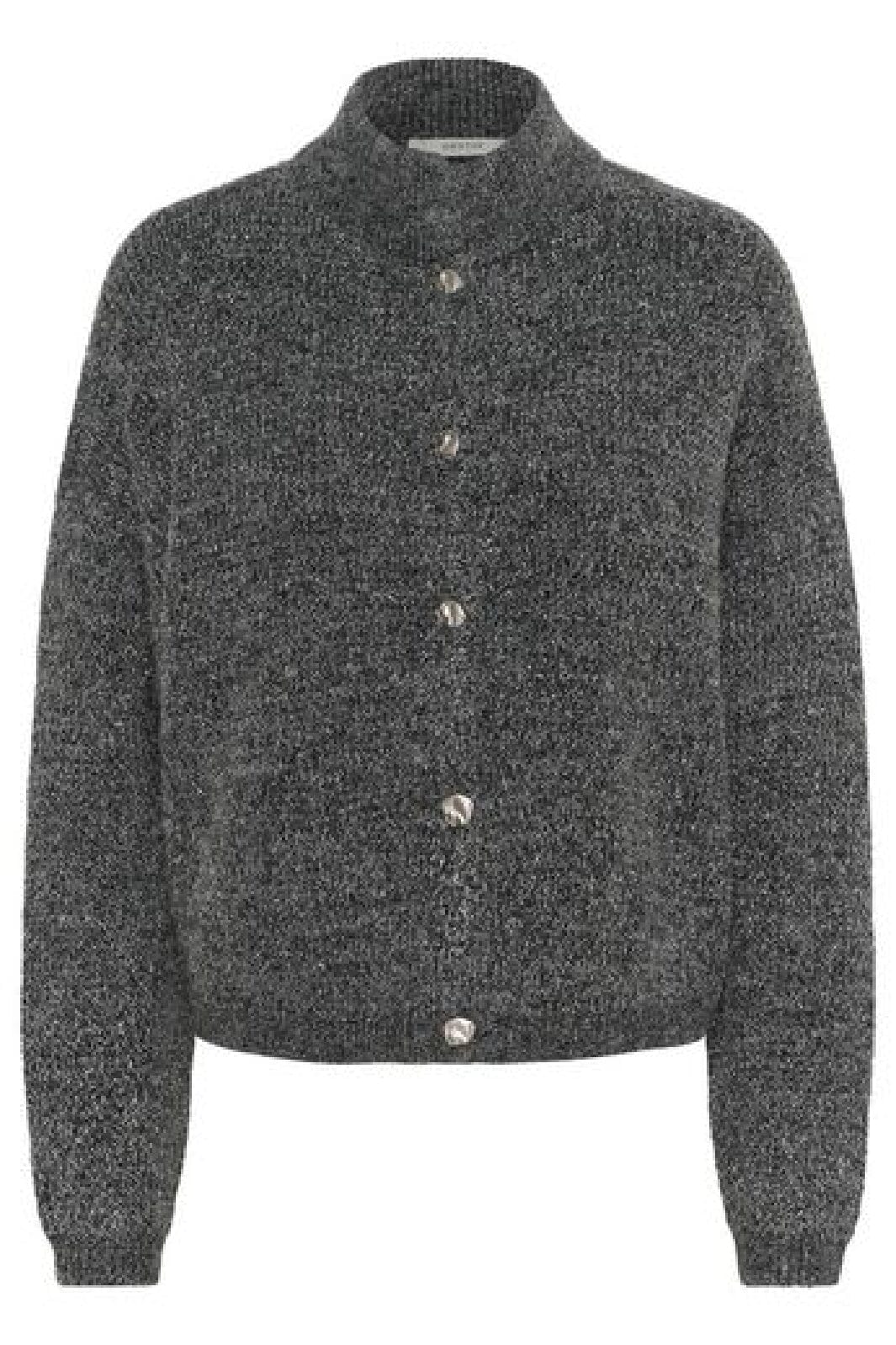 Gestuz - Gzalpha Shimmer Cardigan 10910817 - 108702 - Charcoal Melange With Lurex Cardigans 
