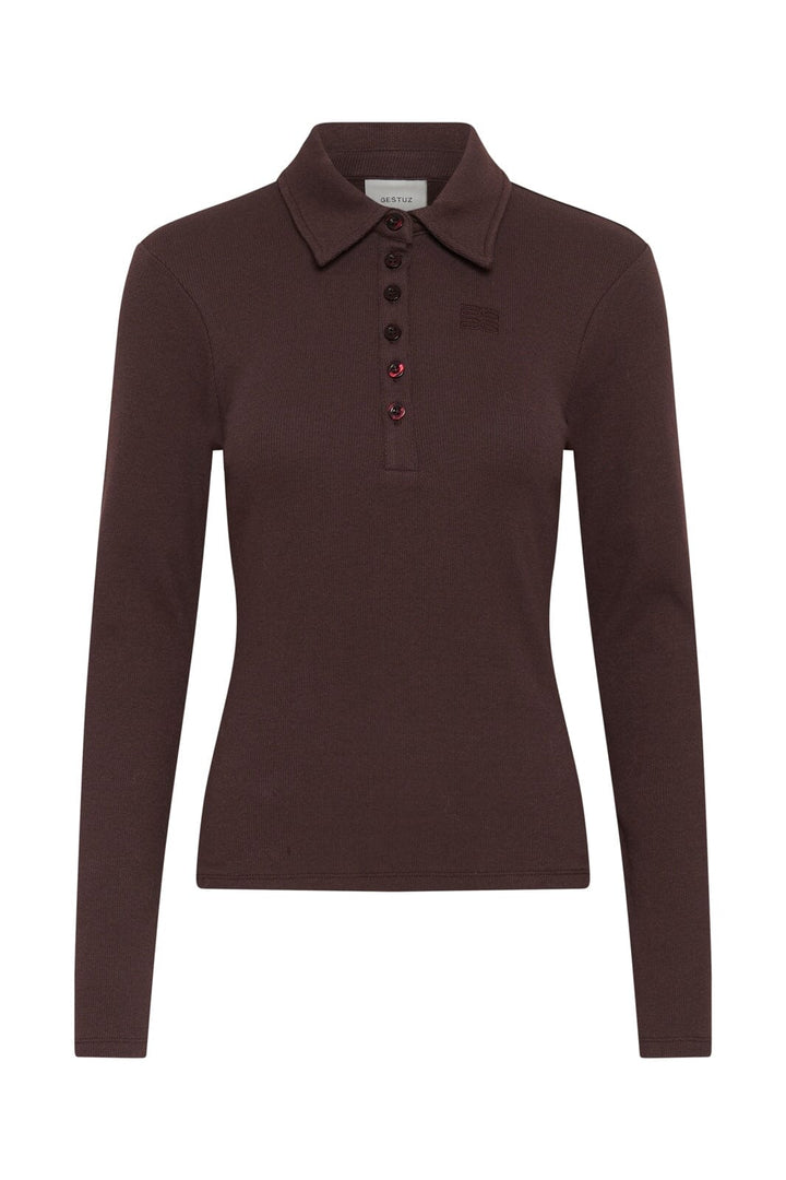 Gestuz - Gzdrew Ls Polo Top 10911272 - 109839 - Deep Plum